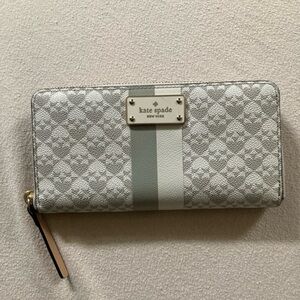 Kate Spade Gray Leather Long Wallet
